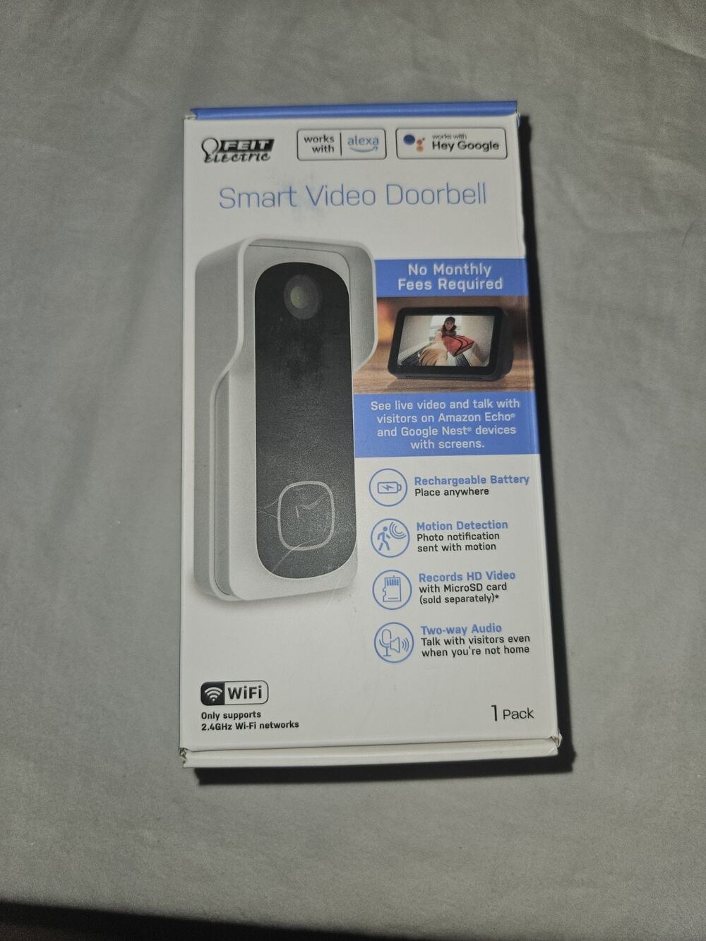 Feit Electric CAM/DOOR/WIFI/BATG2 Smart Video Doorbell